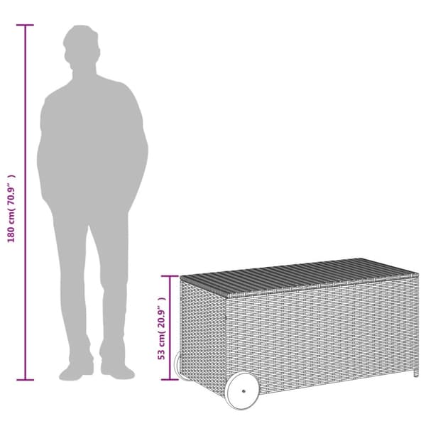 Dynbox på hjul grå 190L konstrottning