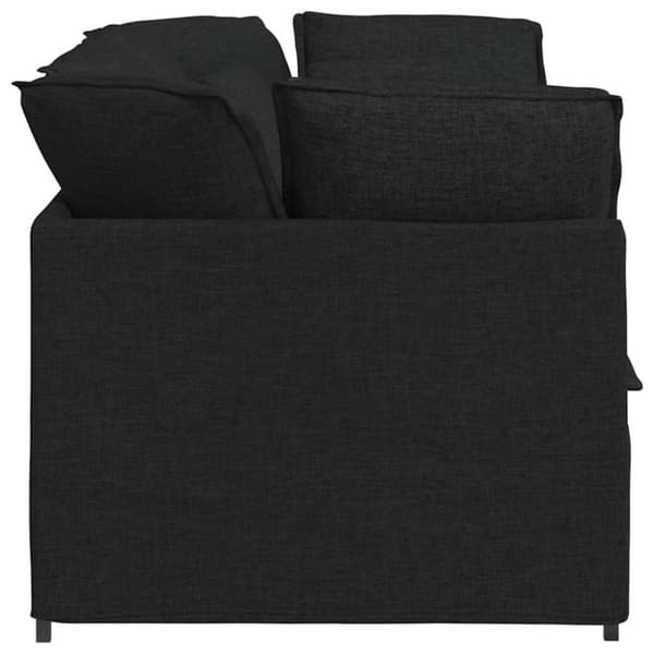 Modulsoffa med dynor i tyg svart