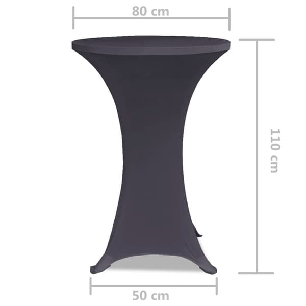 Elastiskt bordsöverdrag 2 st 80 cm antracit