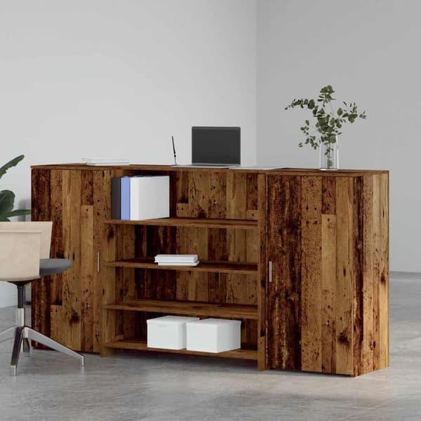 Receptionsdisk grå sonoma 200x50x103,5 cm konstruerat trä