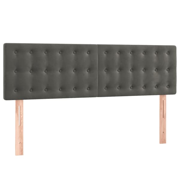 Ramsäng med madrass mörkgrå 140x190 cm sammet