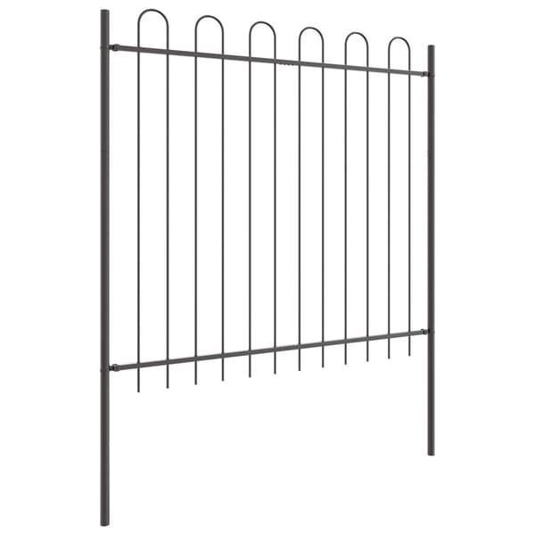 Trädgårdsstängsel 2 pcs Grå 3,4 x 1,5 m Pulverlackerad stål