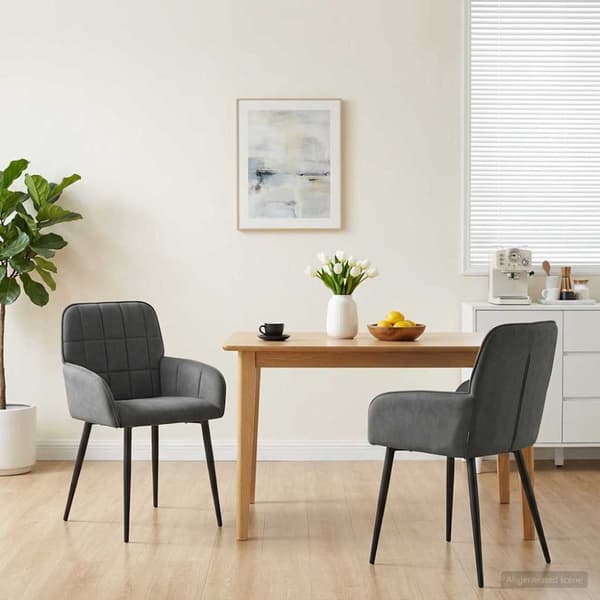 Matstolar 2 pcs Sammet Mörkgrå 57 x 50 x 85 cm