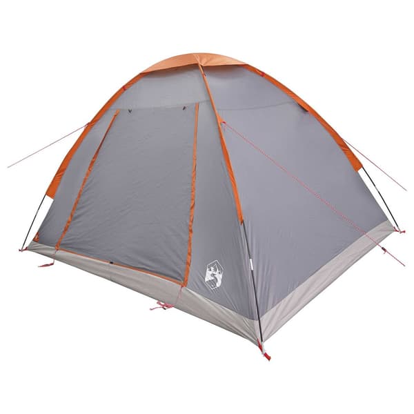 Campingtält Grå och orange 4 personer Polyester och Stål