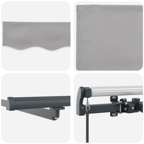 Utfällbar markis Ljusgrå 500 ×300 cm tyg