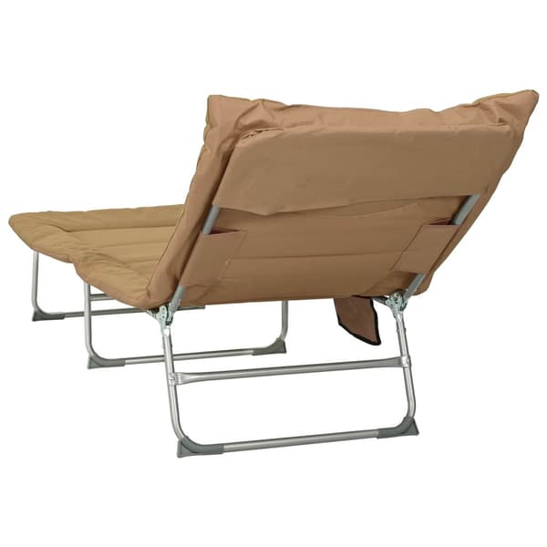 Hopfällbar solstol med kudde Beige