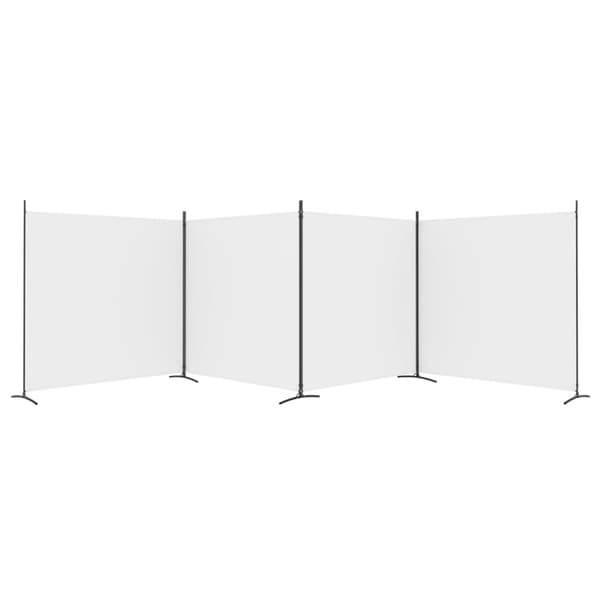 Rumsavdelare 4 paneler vit 698x180 cm tyg