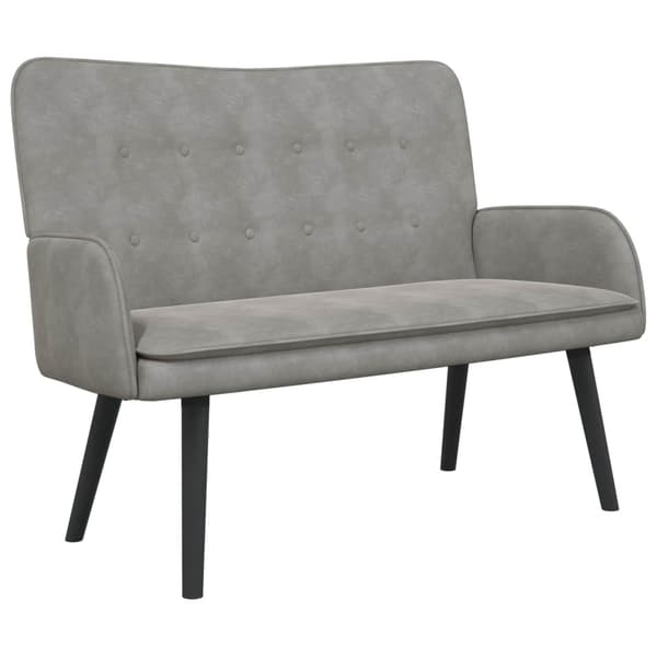 Tvåsitssoffa Ljusgrå 115 x 61 x 87 cm Sammet