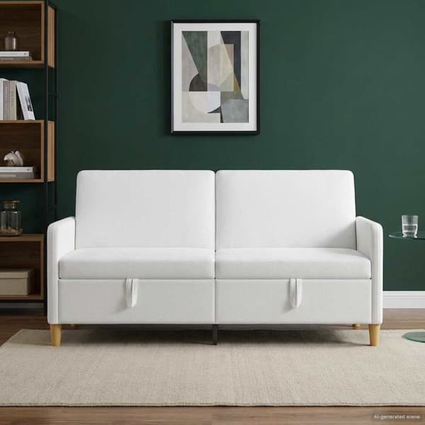 Soffa med förvaring Vit 172 x 78 x 87 cm Polyester