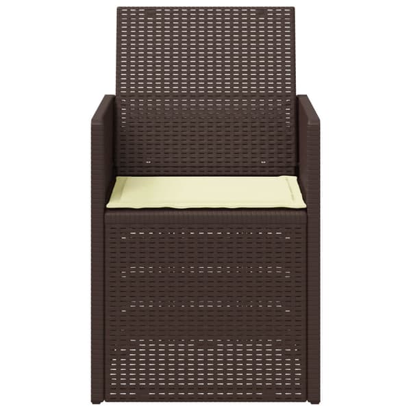 Trädgårdsmatstolar 2 pcs Brun och gräddvit PP