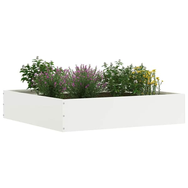 Kant för gräsmatta 6 pcs Vit 60 x 60 x 13 cm Stål