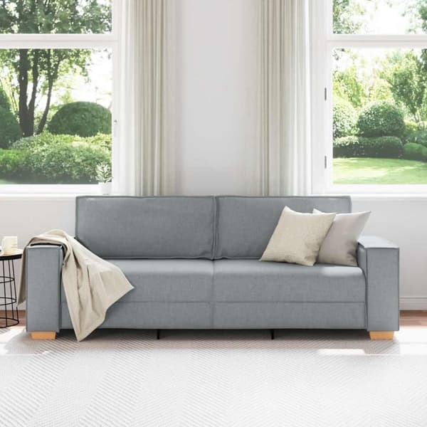 3-sitssoffa ljusgrå 220x78x84 cm tyg
