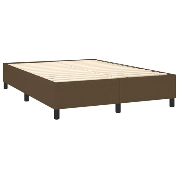 Boxspring-sängram mörkbrun 140x190 cm tyg