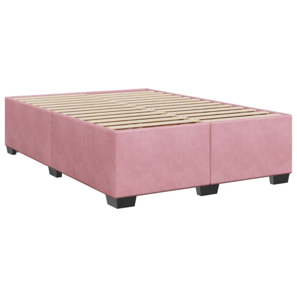 Ramsäng med madrass rosa 140x190 cm sammet