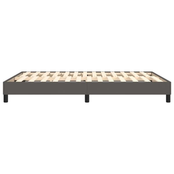 Boxspring-sängram grå 140x190 cm konstläder