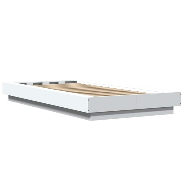 Golvsängsram Vit 80 x 210 cm Konstruerat trä