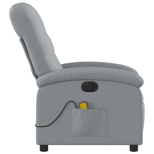Elektrisk massagefåtölj ljusgrå tyg