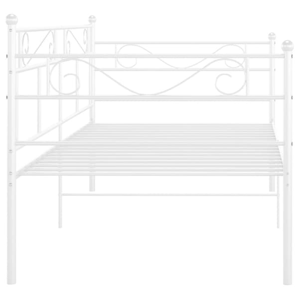 Sängram bäddsoffa vit metall 90x200 cm