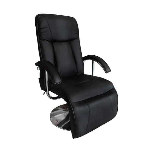 Massagefåtölj svart konstläder