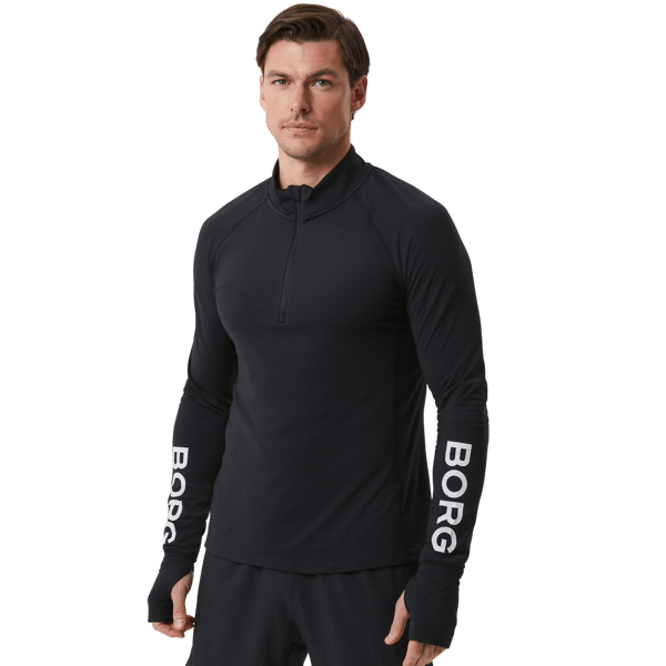 Borg Half Zip Sweat Black Male