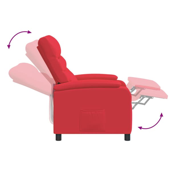 Massagefåtölj Röd Konstläder