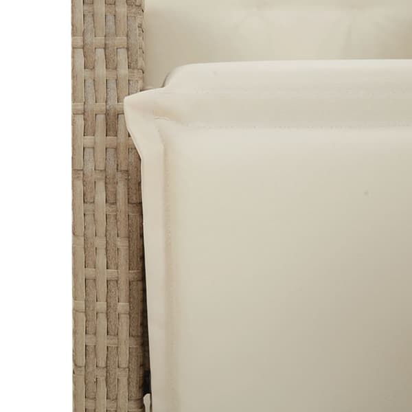 Bistrogrupp med dynor 3 delar beige konstrotting