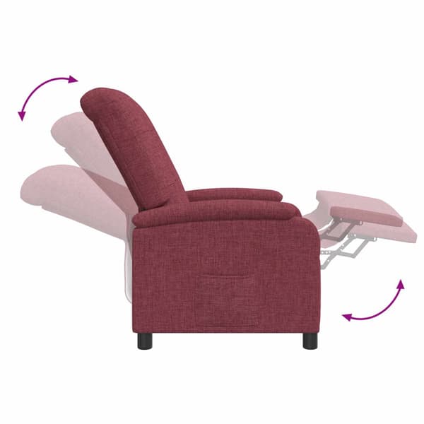 Recliner Vinröd Tyg