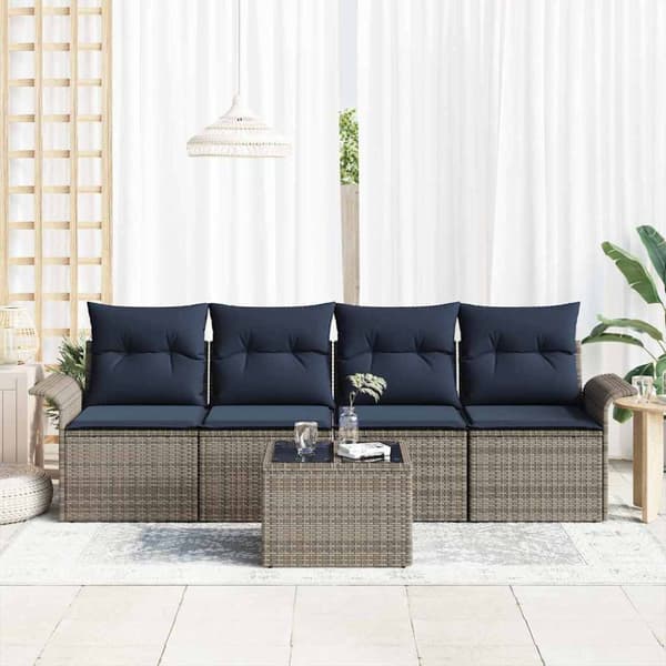 Soffset med kudde 5 pcs Grå konstrotting