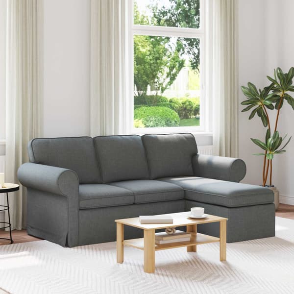 Soffa Mörkgrå 195 x 138 x 80 cm tyg