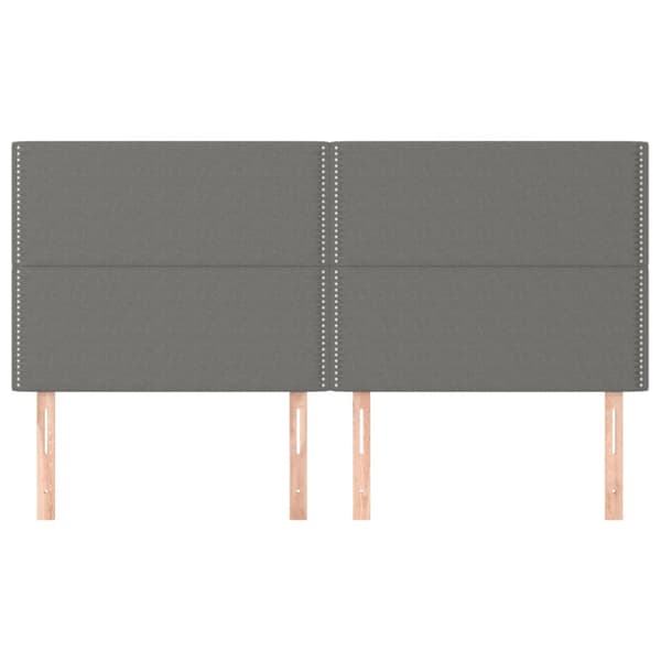 Sänggavel mörkgrå 180x5x118/128 cm tyg