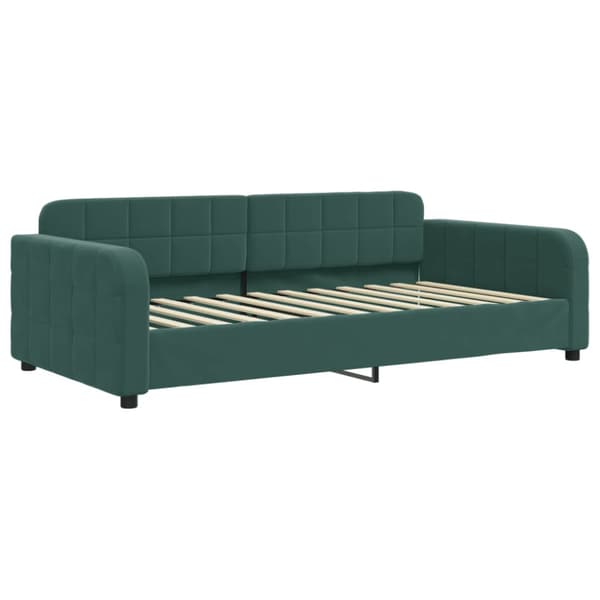 Dagbädd utdragbar mörkgrön 90x200 cm sammet