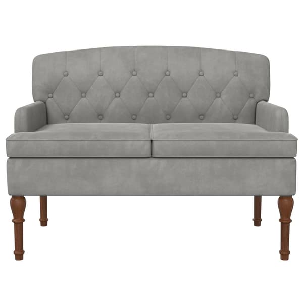 Loveseat med knapprapport Ljusgrå 111 x 65 x 79 cm Sammet