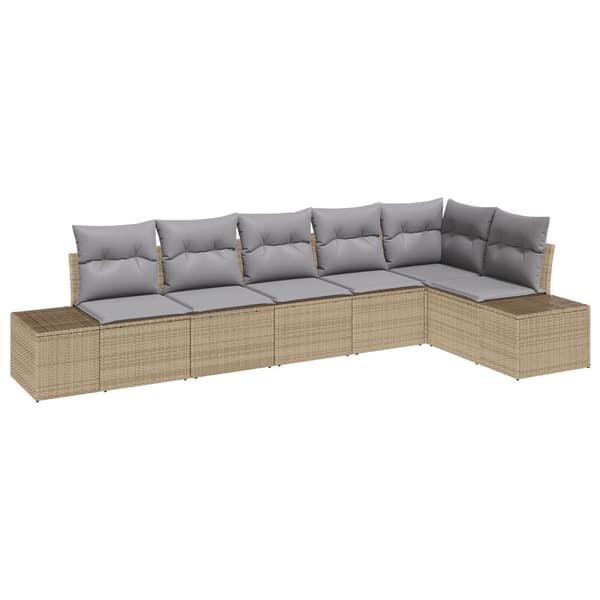 Trädgårdsoffset 6 pcs Beige och Ljusgrå konstrotting