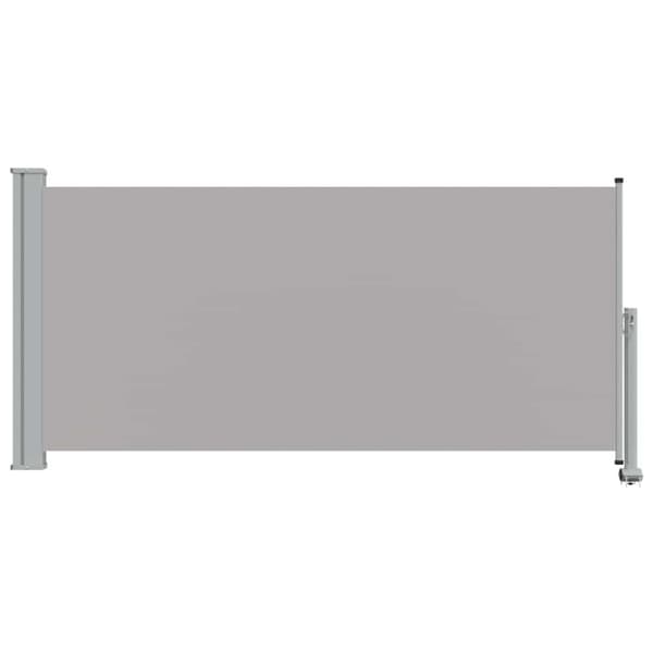 Infällbar sidomarkis 120 x 300 cm grå