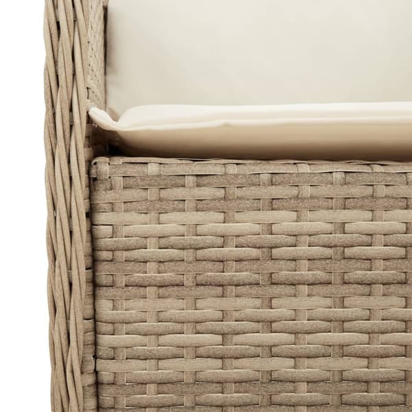 Trädgårdsstolar med dynor 2 st beige konstrotting