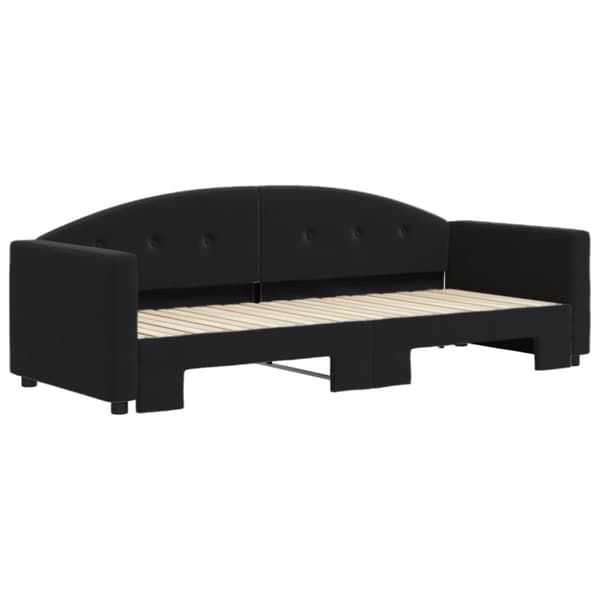 Dagbädd utdragbar svart 80x200 cm sammet