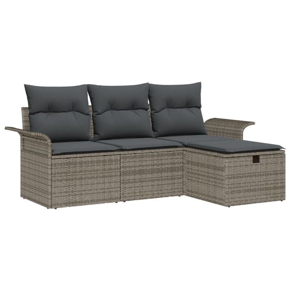 Trädgårdsoffset 4 st Poly rattan
