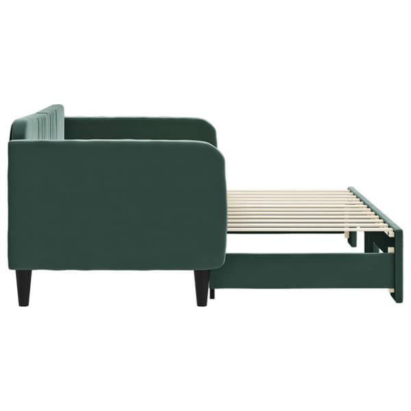Dagbädd utdragbar mörkgrön 80x200 cm sammet