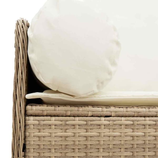 Trädgårdssoffa 3-sits med dynor konstrotting beige