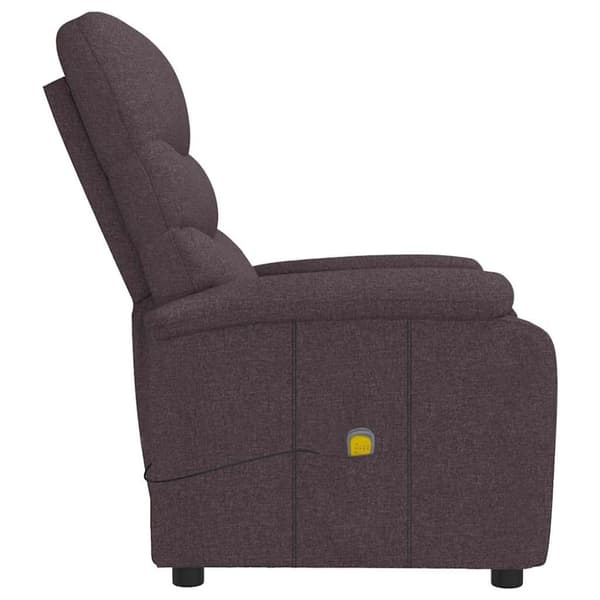 Massagefåtölj mörkbrun tyg