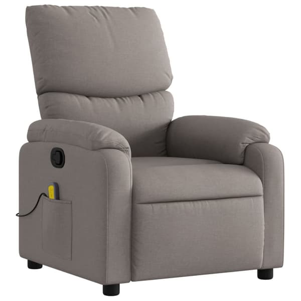 Massagefåtölj taupe tyg