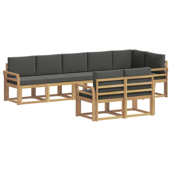 Utomhussoffset med kudde 8 pcs Vit och antracit Polyester