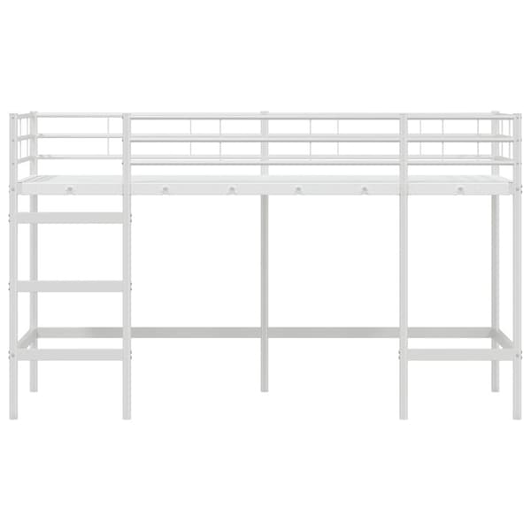 Barns loft sängram Vit 99,5 x 190 cm Stål