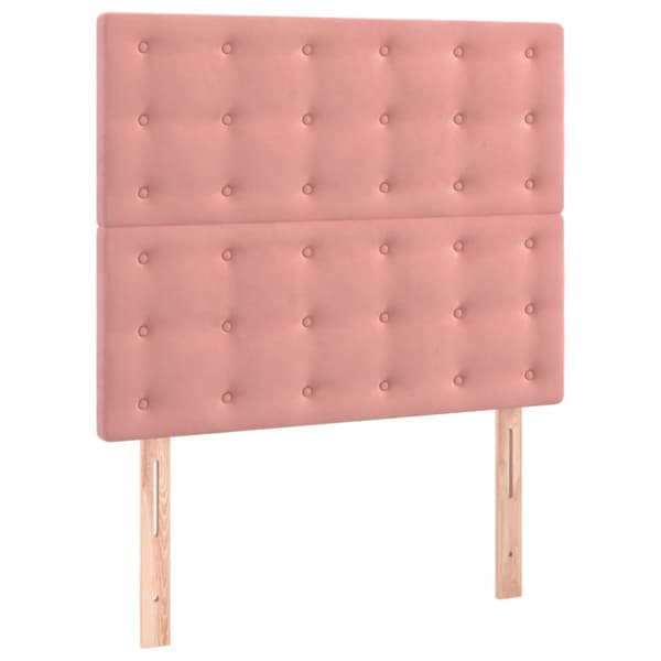 Ramsäng med madrass rosa 90x190 cm sammet