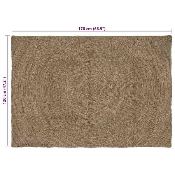 Områdesmattor Rektangulär Grå 120 x 170 cm Jute