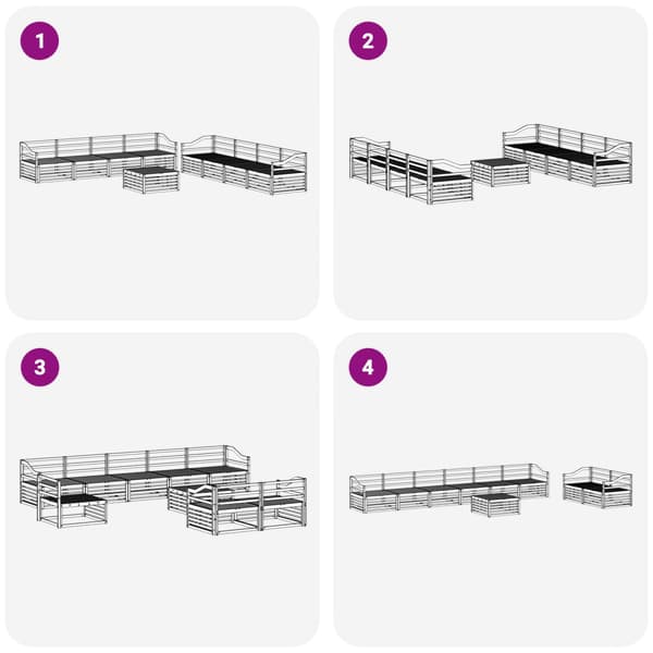 Utomhussoffset 9 pcs Naturfärg