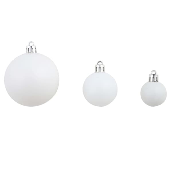Julgranskulor 100 delar set 3/4/6 cm vit/grå