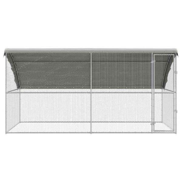 Hönshus 2 pcs Silver 400 x 200 x 200 cm Galvaniserat Stål