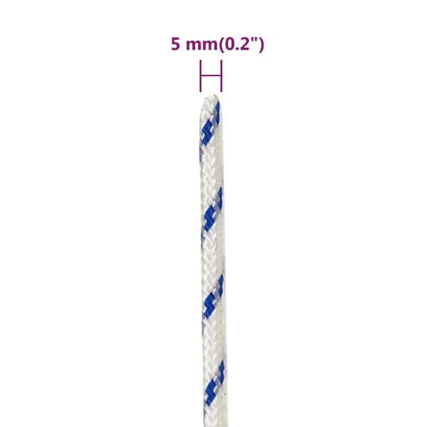 Båtlina vit 5 mm 100 m polypropylen