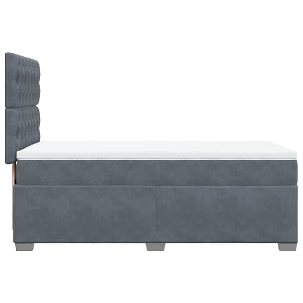 Ramsäng med madrass mörkgrå 100x200 cm sammet